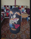 Çocuk Boks Torbası 2 Çift Eldiven Hediyeli Eğlenceli Evde Boks(Unisex Kız-Erkek) Siyah