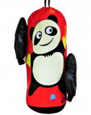 Çocuk Boks Torbası Eldiven Hediyeli Çocuklar İçin Eğlenceli Evde Boks(Unisex Kız-Erkek) Kırmızı