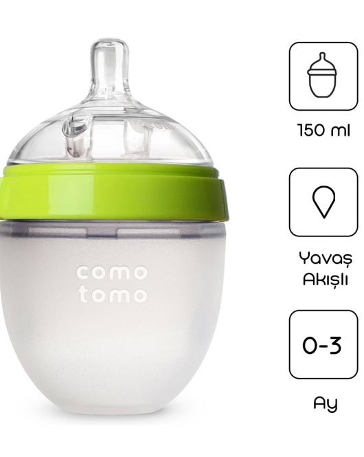Comotomo Antikolik Silikon Biberon 150 ml 0-3 Ay Yeşil