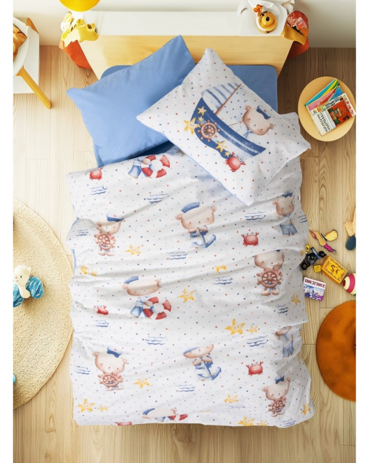 Cotton Box Bebek Nevresim Takımı Seaman Mavi