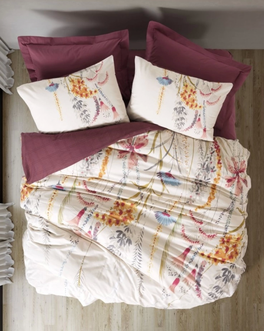 Cotton Box Complete Set Tek Kişilik Flos Bordo