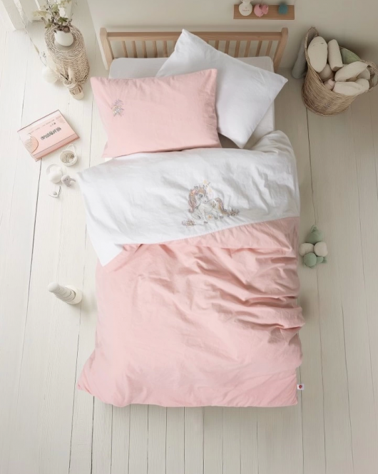 Cotton Box Cuddly Nakışlı Bebek Nevresim Takımı Beyaz