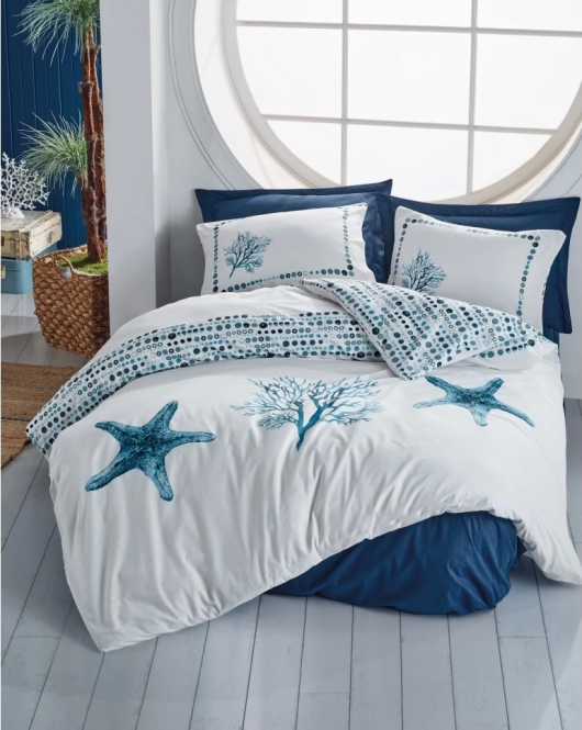 Cotton Box Maritime Nevresim Takımı Tek Kişilik Star Lacivert