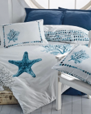 Cotton Box Maritime Nevresim Takımı Tek Kişilik Star Lacivert