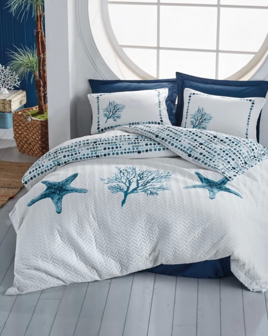 Cotton Box Maritime Ranforce Complete Set Tek Kişilik Star Lacivert