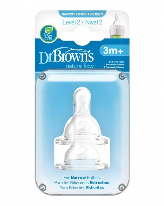 Dr Brown's Dar Ağız 2.Evre 2Li Silikon Biberon Emziği