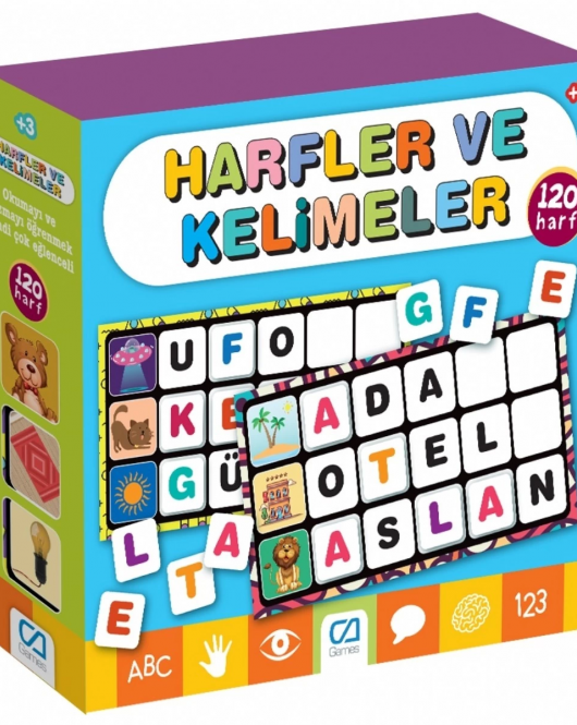 Games Harfler ve Kelimeler Eğitici Kartlar 120 Harf 5129