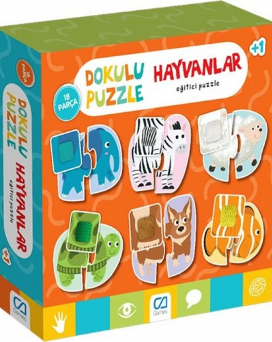 Games Hayvanlar Dokulu Eğitici Puzzle 18 Parça 5126