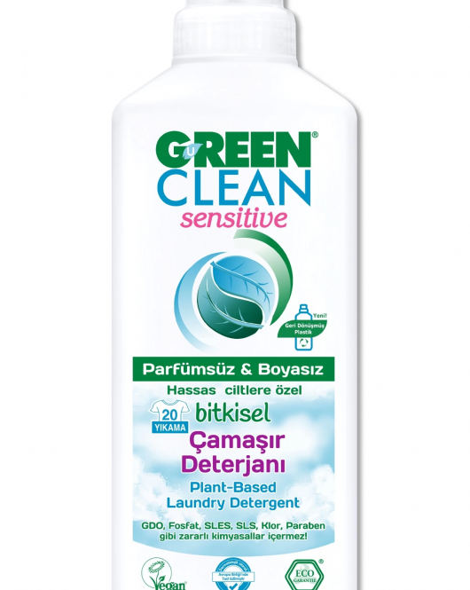 Green Clean Sensitive Parfümsüz Bitkisel Çamaşır Deterjanı 1000ml