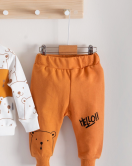 Hello Bear Desenli Pamuklu 2'li Erkek Bebek Takımı