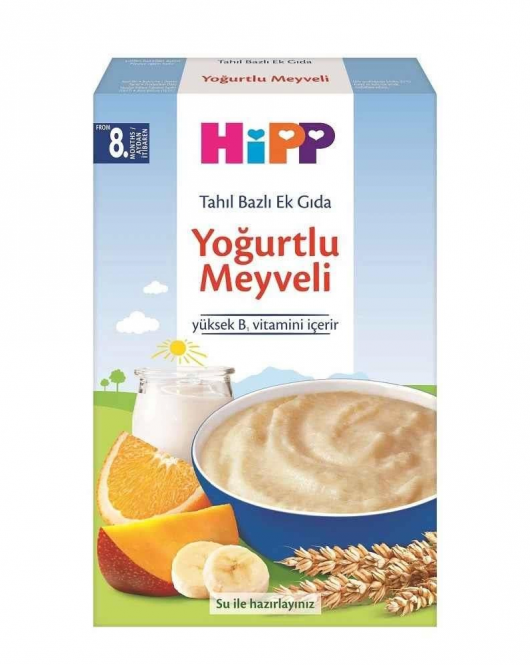 Hipp Organik Sütlü Yoğurtlu Meyveli Tahıl Bazlı Ek Gıda 250 Gr