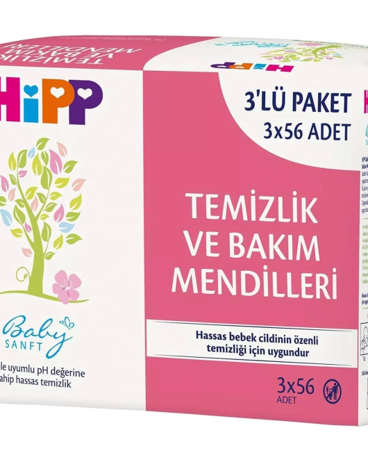 Hipp Temizlik ve Bakım Mendili 3lü 168 Yaprak