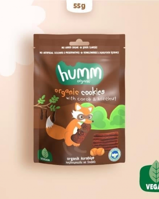Humm Organik Keçiboynuzlu ve Fındıklı Vegan Kurabiye 55 Gr