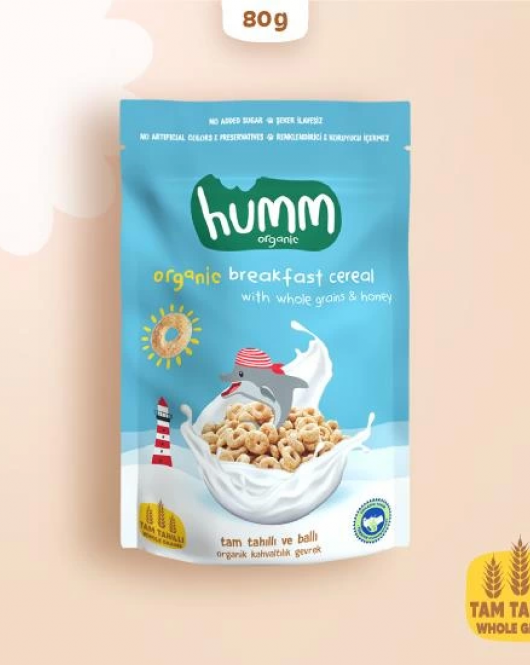 Humm Organik Tam Tahıllı ve Ballı Kahvaltılık Gevrek 80 Gr