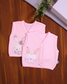 Yeni Doğan 3-9 Ay Kapitone Kız Bebek Yeleği 2'li Paket Pembe