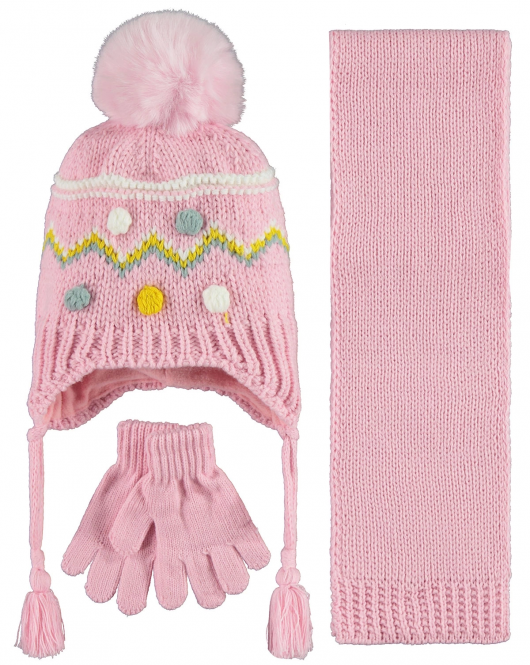 Kitti Atkı Bere Eldiven Takım 1-4 Yaş 2316001 Pembe