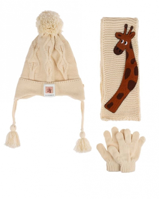 Kitti Bebe Erkek Atkı Bere Eldiven Takım (1-4 Yaş) K24160-09 Beyaz