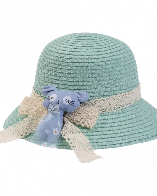 Kitti Bebe Hasır Şapka (2-6 Yaş) Y24700-01 Mint