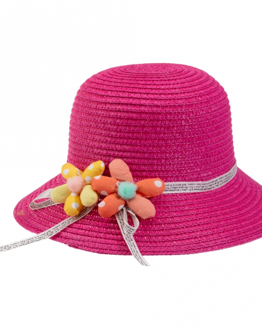 Kitti Bebe Hasır Şapka (2-6 Yaş) Y24700-03 Fuşya