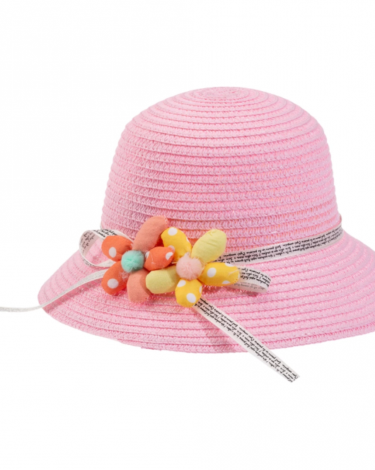 Kitti Bebe Hasır Şapka (2-6 Yaş) Y24700-03 Pembe