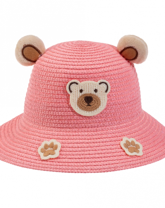 Kitti Bebe Hasır Şapka ( 2-6 Yaş ) Y24700-06 Mercan