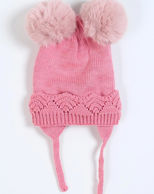 Kitti Bebe Kız Kulaklı Bere (1-4 Yaş) K24120-04 Pembe