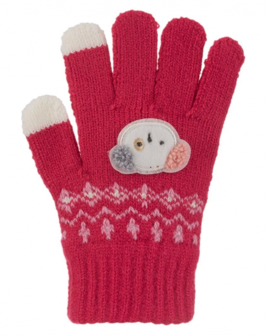Kitti Çocuk Kız Örme Eldiven (4-8 Yaş) K24230-01 Fuşya