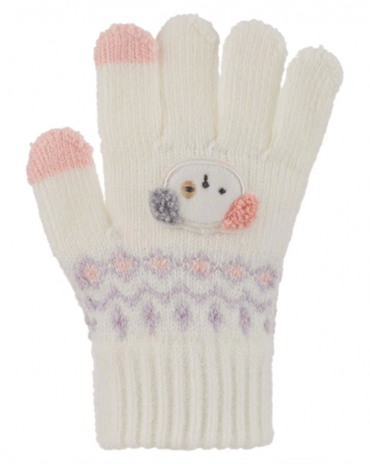 Kitti Çocuk Kız Örme Eldiven (4-8 Yaş) K24230-01 Krem