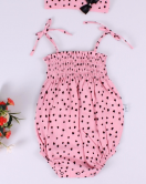 Kız Bebek Pembe Puantiyeli Askılı Body