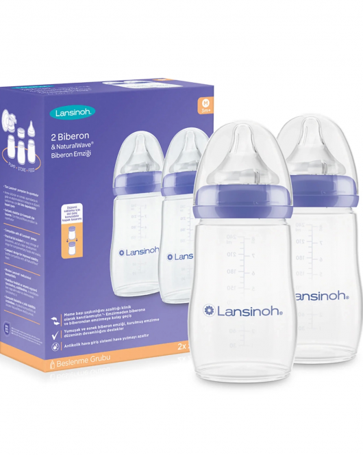 Lansinoh Biberon 2li Natural Wawa Biberon Emziği 240ml