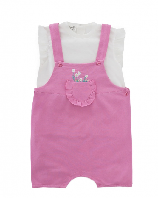 Minycenter Kız Bebek Salopet Set 24K002 Karışık Renkli