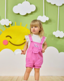 Minycenter Kız Bebek Salopet Set 24K002 Karışık Renkli