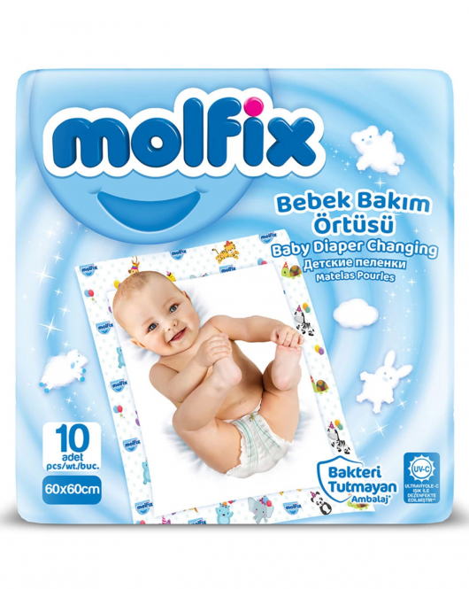 Molfix Bebek Bakım Örtüsü 60x60 10 Adet