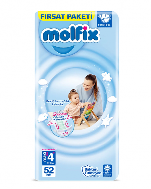 Molfix Bebek Bezi Fırsat Paketi 4+ Beden 9-16 Kg 52 Adet