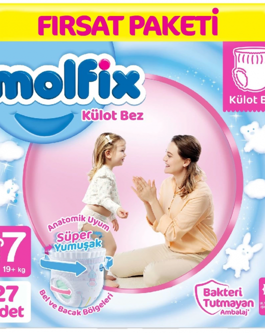 Molfix Külot Bez Fırsat Paketi 7 Beden 19+ Kg 27 Adet