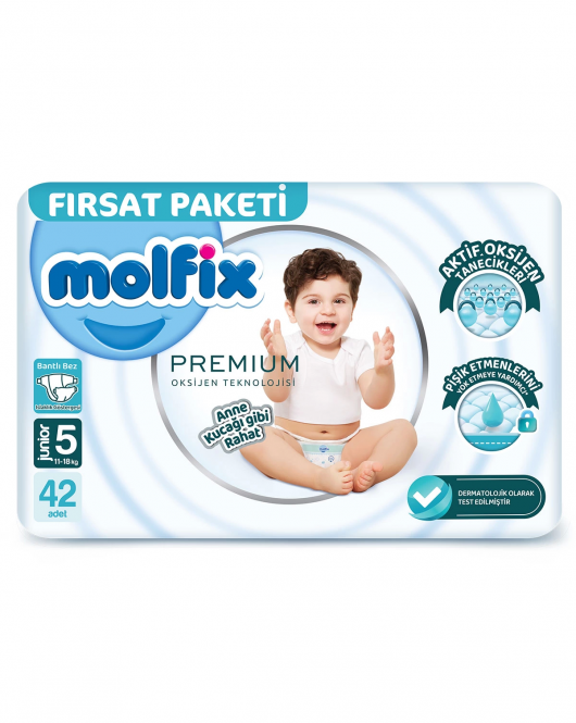 Molfix Premium Bebek Bezi Fırsat Paketi 5 Beden 11-18 Kg 42 Adet