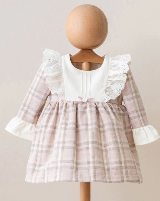 Mymio Simli Ekose Elbise 4137 Pembe