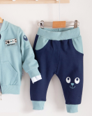 New Fashıon Hırkalı 3'lü % 100 Pamuk Erkek Bebek Takımı