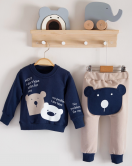 No Problem Yazılı Bear Desenli 2'li Erkek Bebek Takımı