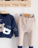 No Problem Yazılı Bear Desenli 2'li Erkek Bebek Takımı