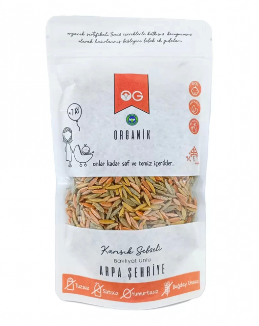 Og Natural Organik Karışık Sebzeli Bakliyat Unlu Arpa Şehriye 250 Gr