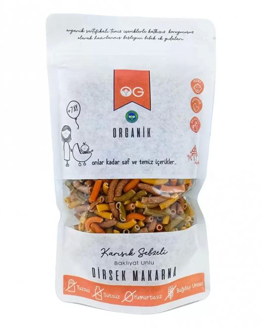 Og Natural Organik Karışık Sebzeli Bakliyat Unlu Dirsek Makarna 200 Gr