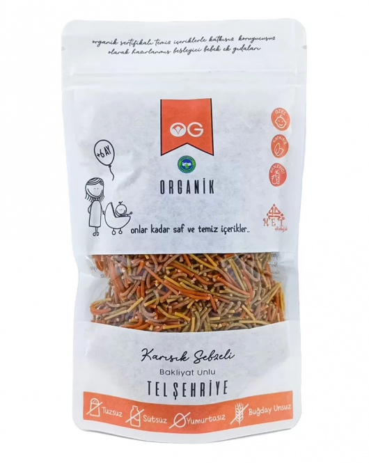 Og Natural Organik Karışık Sebzeli Bakliyat Unlu Tel Şehriye 180 Gr