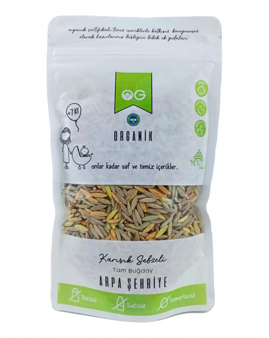 Og Natural Organik Karışık Sebzeli Tam Buğday Arpa Şehriye 250 Gr