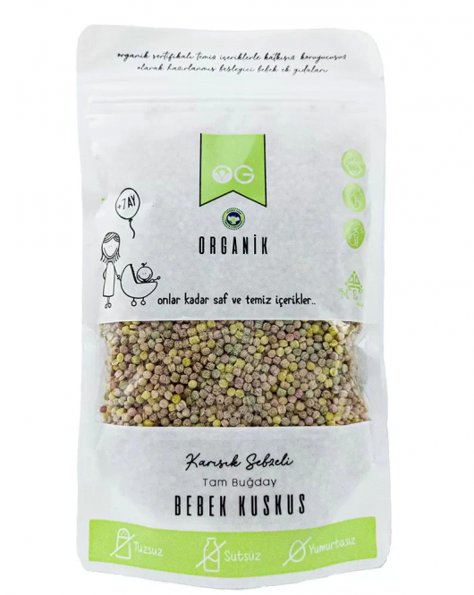 Og Natural Organik Karışık Sebzeli Tam Buğday Bebek Kuskus 250 Gr