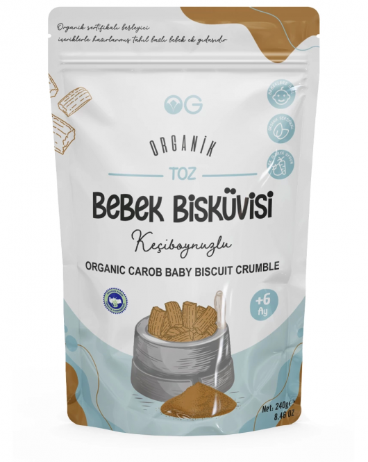 Og Natural Organik Keçiboynuzlu Toz Bebek Bisküvisi 240 Gr 6+ Ay