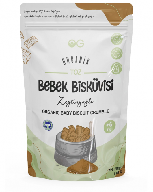 Og Natural Organik Toz Zeytinyağlı Bebek Bisküvisi 240 Gr 6+ Ay