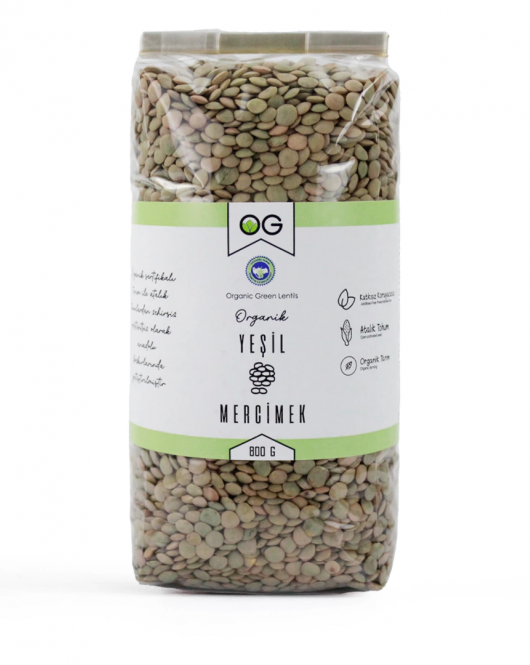Og Natural Organik Yeşil Mercimek 800 Gr
