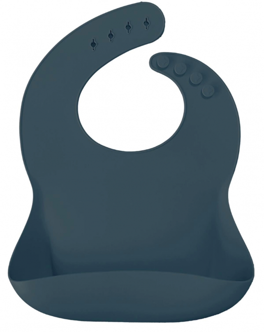 OiOi Basics Silikon Mama Önlüğü Deep Blue