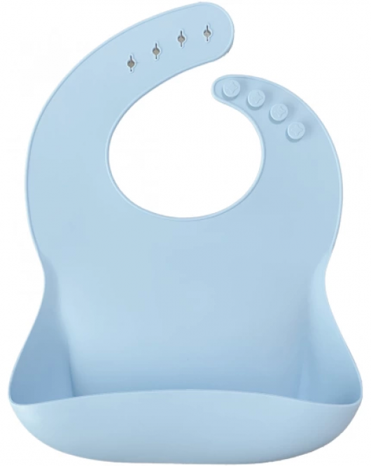 OiOi Basics Silikon Mama Önlüğü Mineral Blue